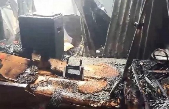 Fire burnt house in Motorstand, Agartala Fire burnt house in Motorstand, Agartala